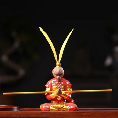 Good Luck Buddha Ceramic Figurine Decor Statue