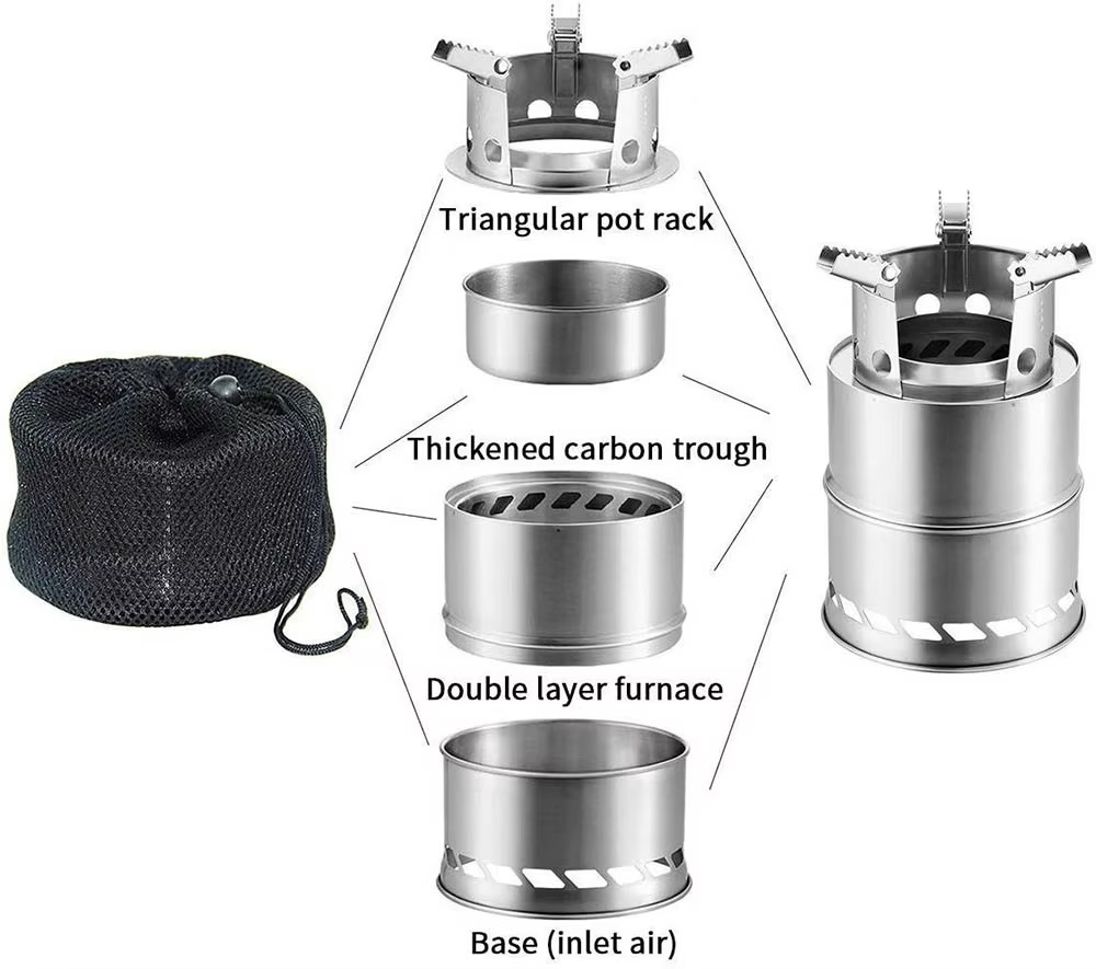 Compact Portable Camping Cook Stove - Outdoor Stainless Steel BBQ