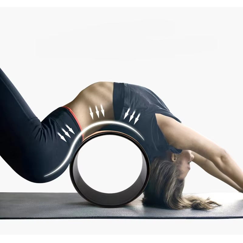 Natural Wood Yoga Wheel for Back Relief and Balance Exercise