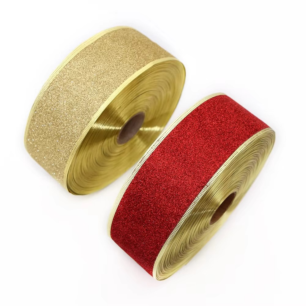 Sparkly Festive Ribbon For Christmas Crafts And Decorations