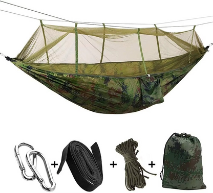 Compact 2-Person Camping Hammock with Bug Net