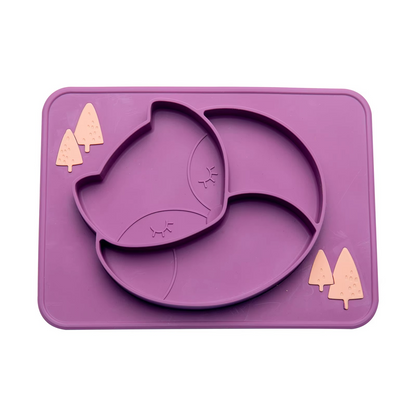 Soft Baby Food Plate with Cute Fox Character