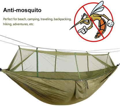 Compact 2-Person Camping Hammock with Bug Net
