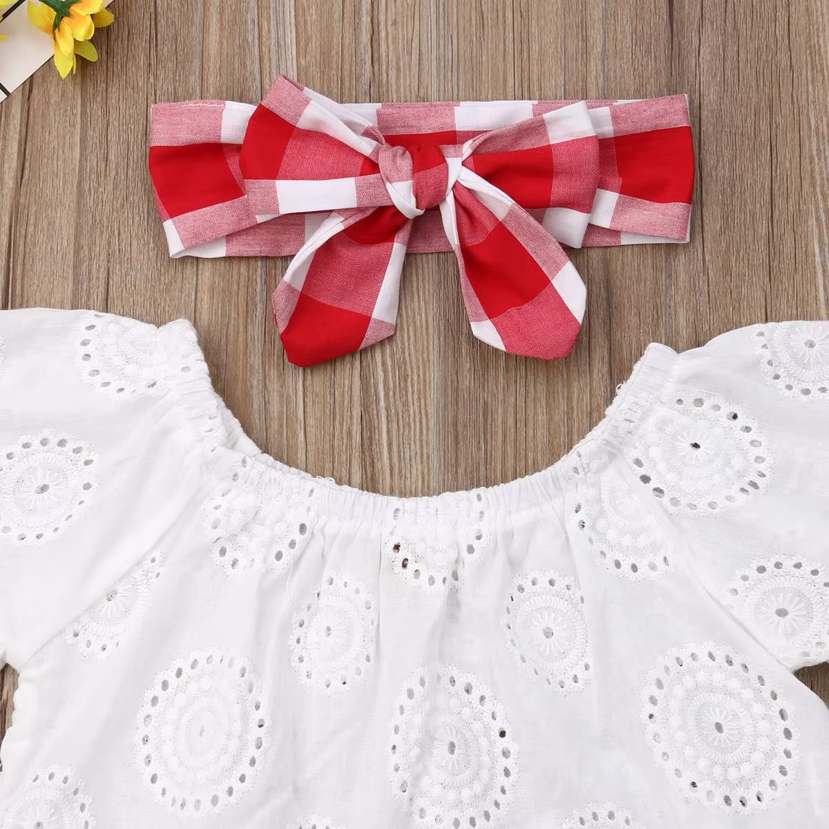 Cute Baby Girls Floral Romper Set with Headband