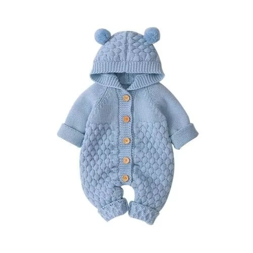 Soft Baby Jumpsuit with Cute Teddy Ears