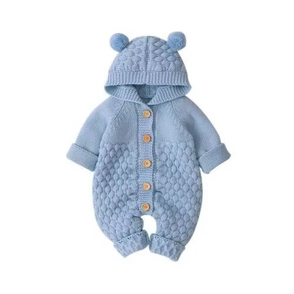 Soft Baby Jumpsuit with Cute Teddy Ears