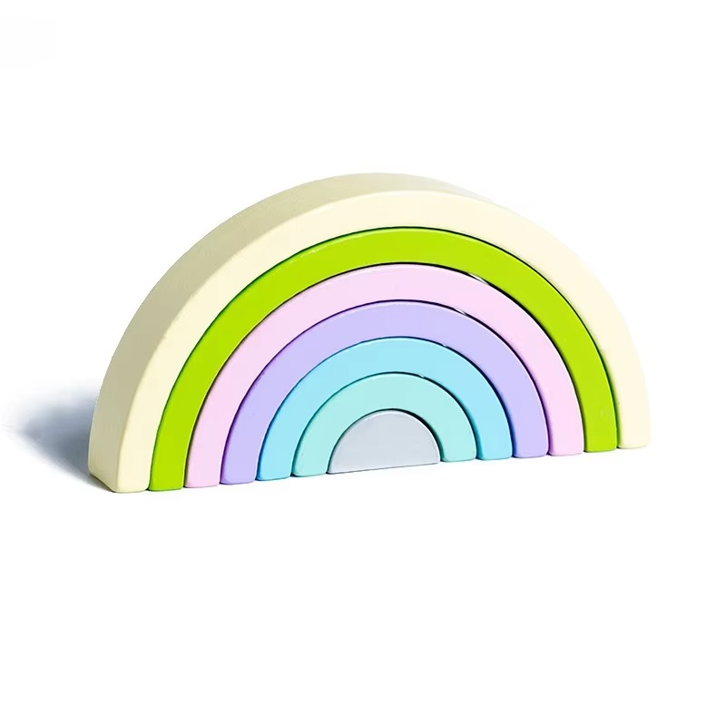 Colorful Wooden Bridge Building Blocks for Children