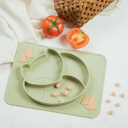 Soft Baby Food Plate with Cute Fox Character