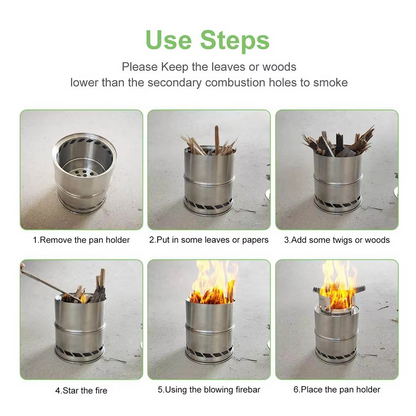 Compact Portable Camping Cook Stove - Outdoor Stainless Steel BBQ