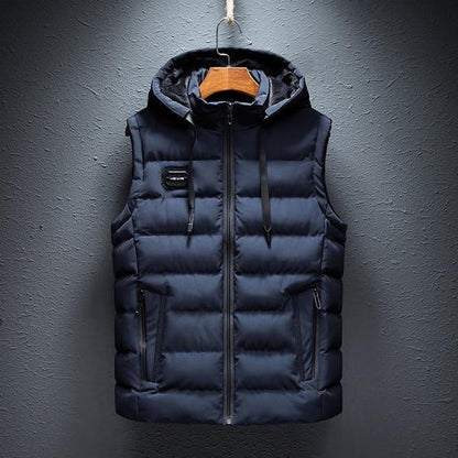 Simple Fleece Hood Vest - Hehif