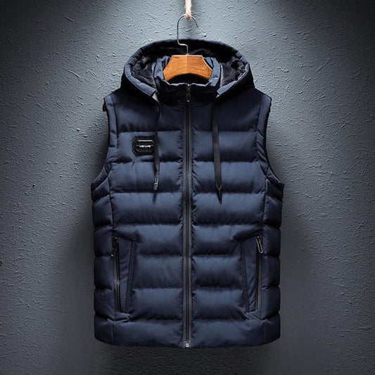 Simple Fleece Hood Vest - Hehif