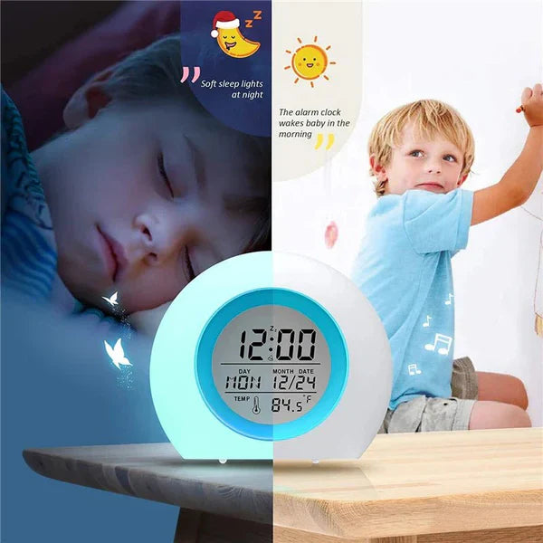 Kids Colorful Alarm Clock with Nightlight and Snooze