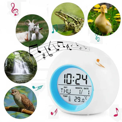 Kids Colorful Alarm Clock with Nightlight and Snooze - Hehif