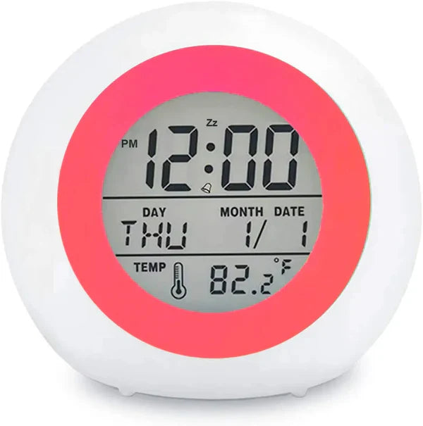 Kids Colorful Alarm Clock with Nightlight and Snooze