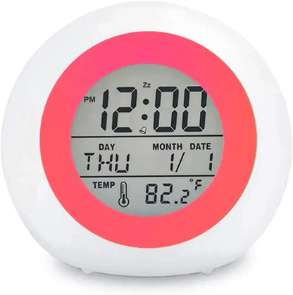 Kids Colorful Alarm Clock with Nightlight and Snooze