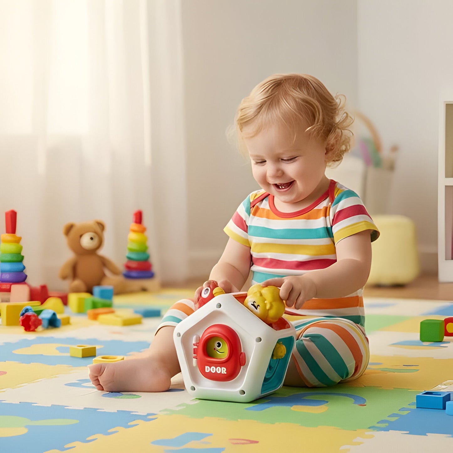 Interactive 6-in-1 Learning Play Board for Kids