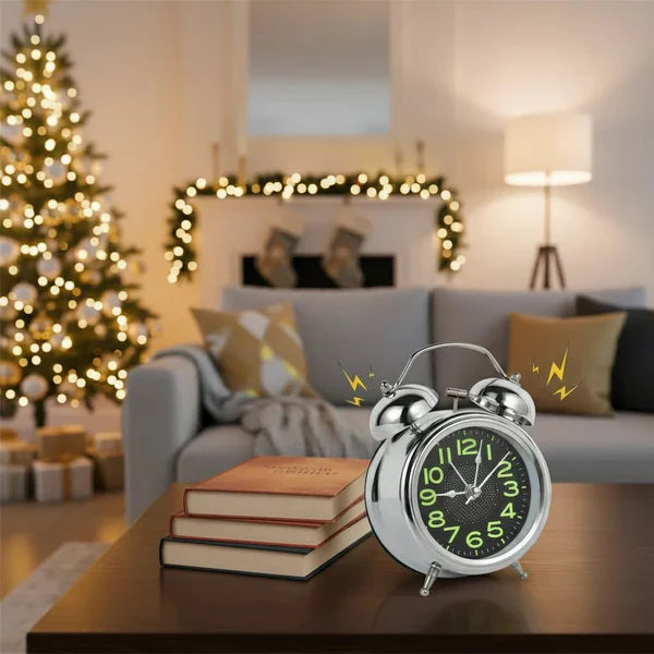 Loud Vintage Twin Bell Wake Up Alarm Clock - Hehif