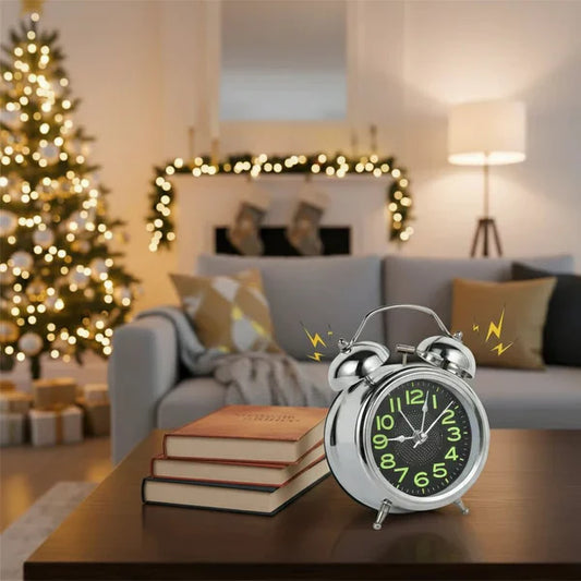 Loud Vintage Twin Bell Wake Up Alarm Clock - Hehif