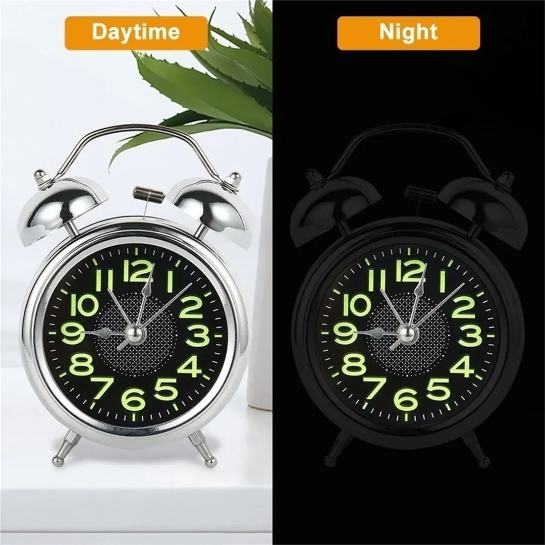 Loud Vintage Twin Bell Wake Up Alarm Clock