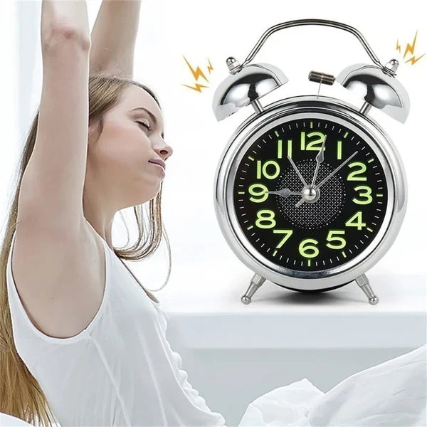 Loud Vintage Twin Bell Wake Up Alarm Clock