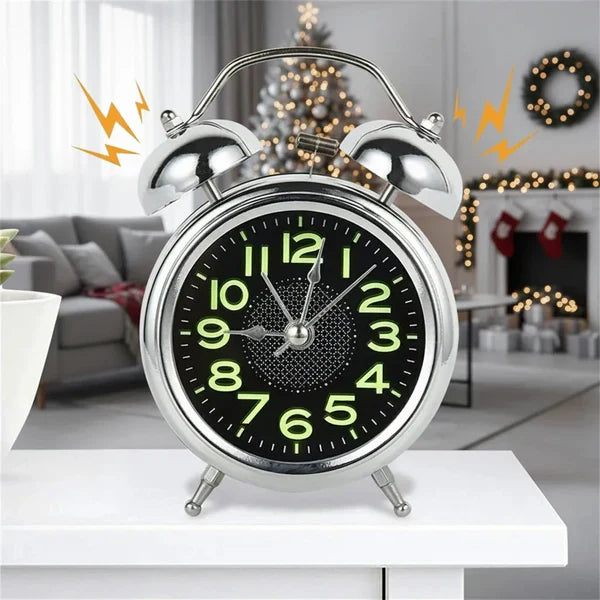 Loud Vintage Twin Bell Wake Up Alarm Clock