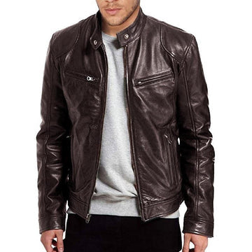 Faux Leather Moto Style Jacket