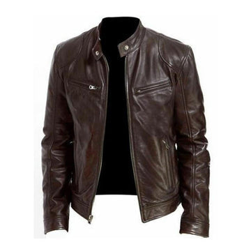 Faux Leather Moto Style Jacket