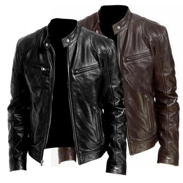Faux Leather Moto Style Jacket