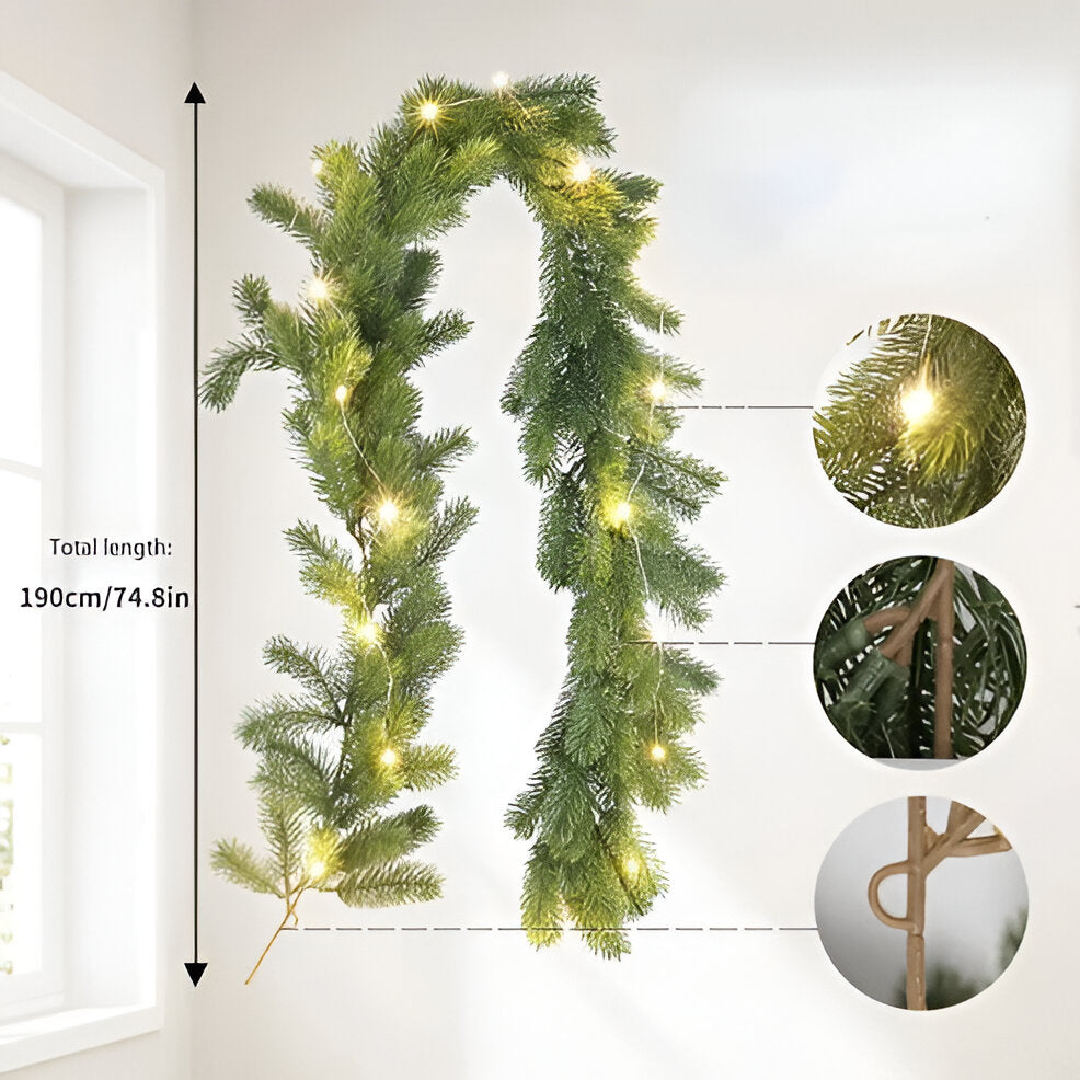 Traditional Christmas Wreath with Soft White LED Lights