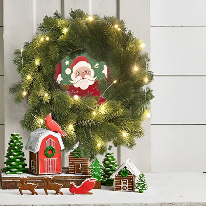 Traditional Christmas Wreath with Soft White LED Lights