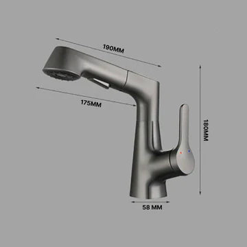 Flexible Bath Faucet with Pull Out Shower Head