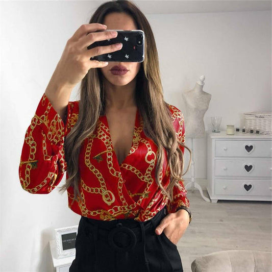 Retro Graphic Women's Bodysuit - Hehif