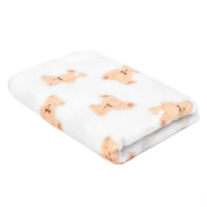 Soft Fleece Pet Throw with Cute Paw Pattern