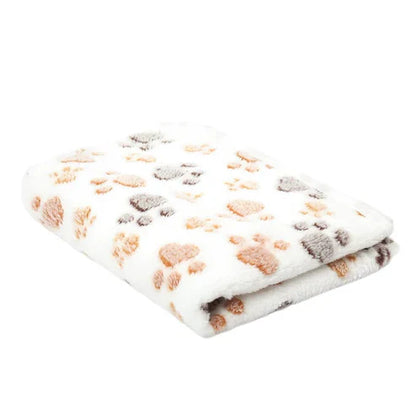 Soft Fleece Pet Throw with Cute Paw Pattern