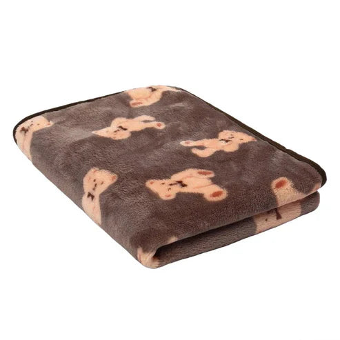Soft Fleece Pet Throw with Cute Paw Pattern