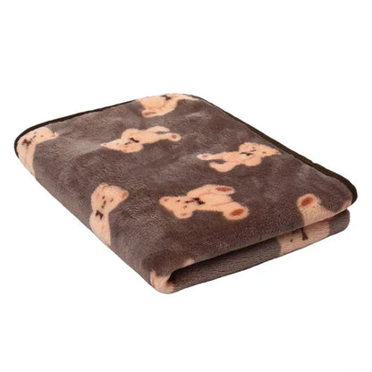 Soft Fleece Pet Throw with Cute Paw Pattern