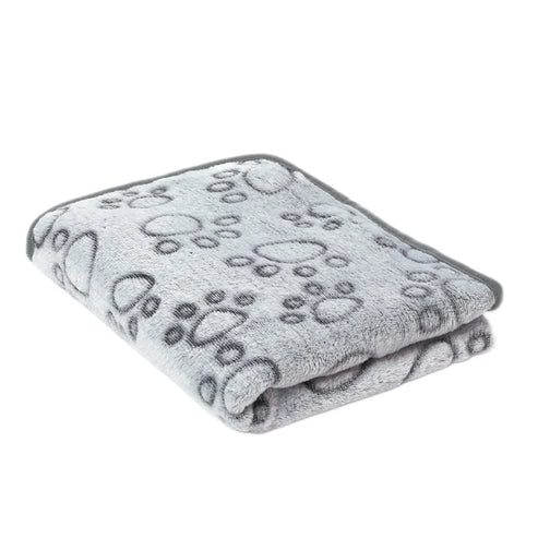 Soft Fleece Pet Throw with Cute Paw Pattern
