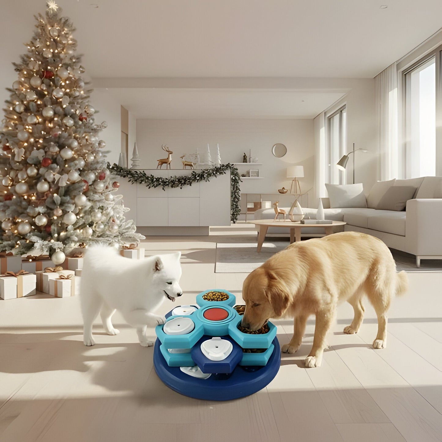 Fun Dog Food Puzzle Toy, Interactive Slow Feed Bowl