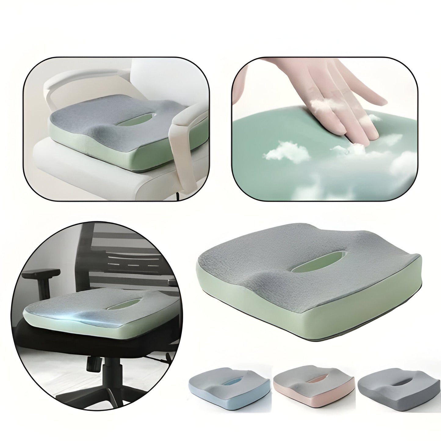 Comfortable Ergonomic Chair Cushion with Back Support