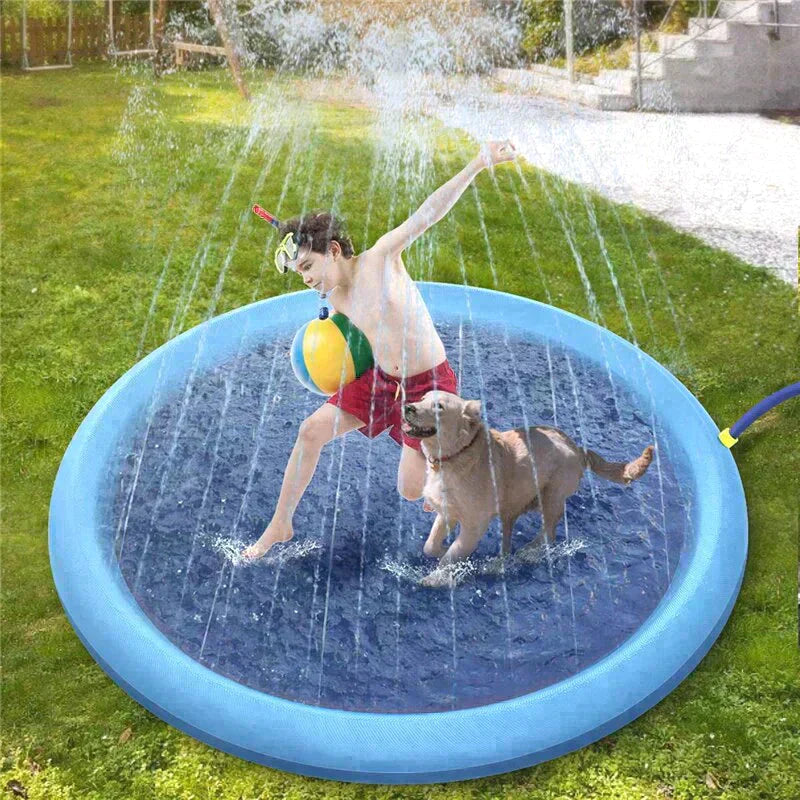 Large Pet Water Play Mat with Built-in Sprinkler System