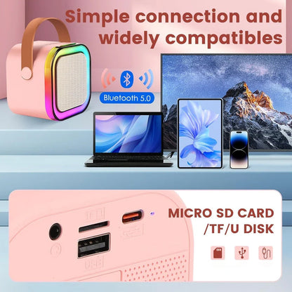 Portable Karaoke System With Bluetooth Mic