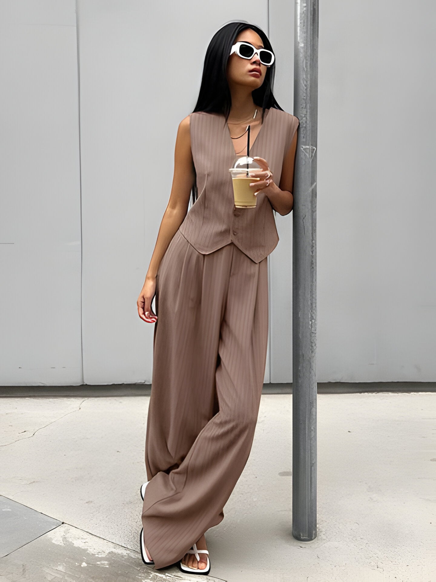 Classic Two Piece Pants Vest Outfit
