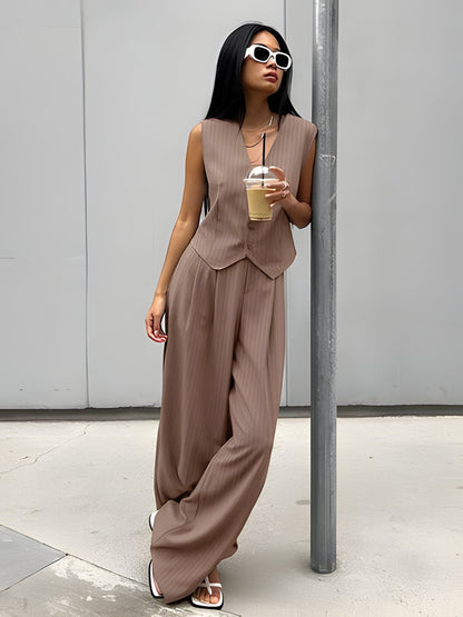 Classic Two Piece Pants Vest Outfit