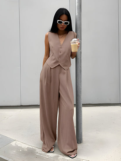 Classic Two Piece Pants Vest Outfit