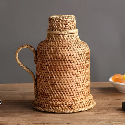 Large 34oz Vacuum Rattan Thermal Flask