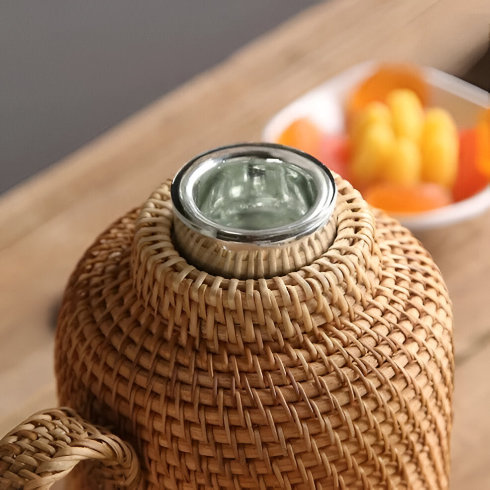 Large 34oz Vacuum Rattan Thermal Flask