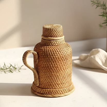 Large 34oz Vacuum Rattan Thermal Flask