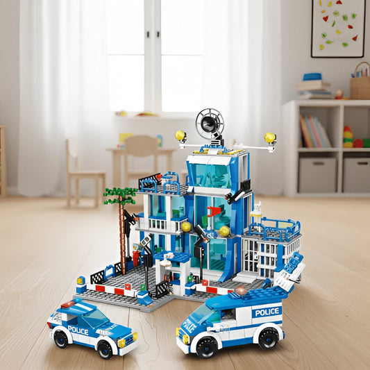 Action Police Headquarters Play Set with Figures and Toys - Hehif