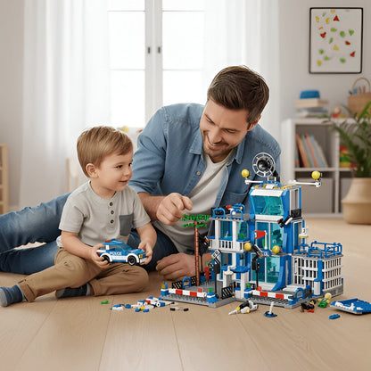 Action Police Headquarters Play Set with Figures and Toys
