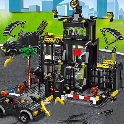 Action Police Headquarters Play Set with Figures and Toys